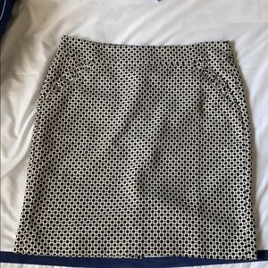 Black and White Loft Pencil Skirt